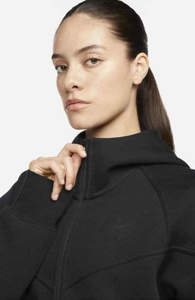 Shop Nike Sportswear Tech Fleece Windrunner Zip Hoodie In Black/ Black