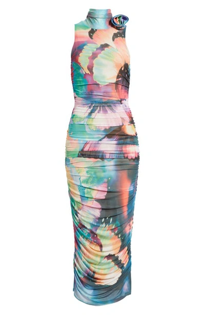 Shop Afrm Fiorella Rosette Body-con Dress In Abstract Butterfly
