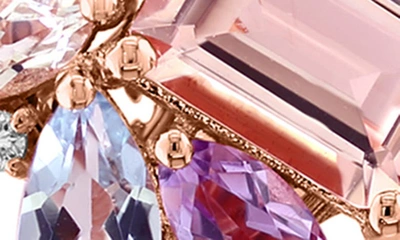 Effy 14k Rose Gold Multi Amethyst Aquamarine Morganite Tanzanite & Diamond Stud Earrings In Rose Gold Multi