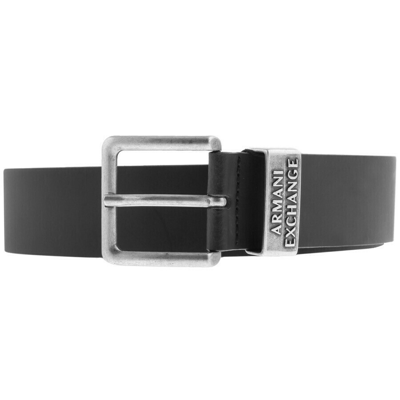 Shop Armani Exchange Leather Belt Black