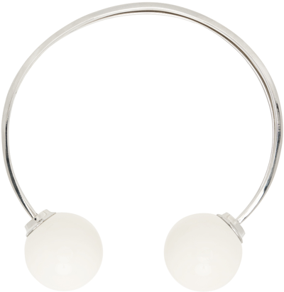 Shop Jean Paul Gaultier Silver & White La Manso Edition Yabur Necklace