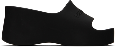 Shop Balenciaga Black Chunky Wedge Sandals In 1000 Black