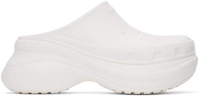 Balenciaga X Crocs Logo-embossed Platform Mules In 9000 White