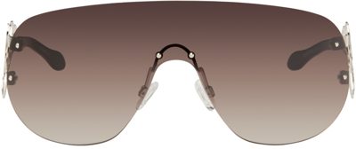 Shop Vaillant Silver & Brown Td Kent Edition Piscine Sunglasses In Gradient Brown