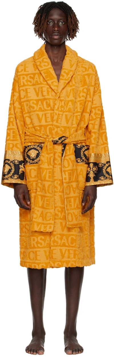 Shop Versace Yellow 'i Heart Baroque' Robe In Z4004