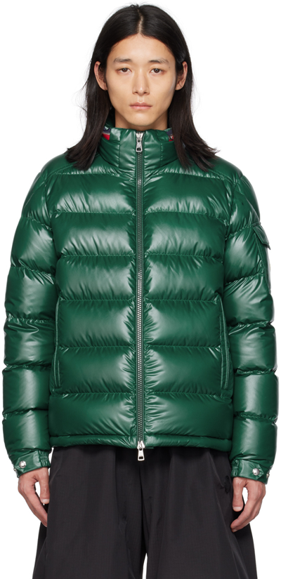 Shop Moncler Green Bourne Short Down Jacket In 866 Green