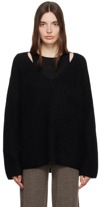 Shop By Malene Birger Black Dipoma Sweater In 050 Black
