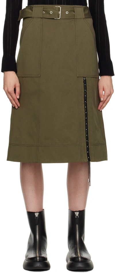 Shop 3.1 Phillip Lim / フィリップ リム Khaki Grommet Midi Skirt In Ar301 Army
