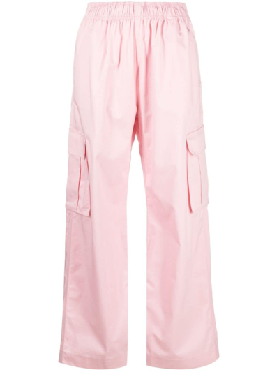 Shop Stine Goya Organic-cotton Cargo Trousers In Pink