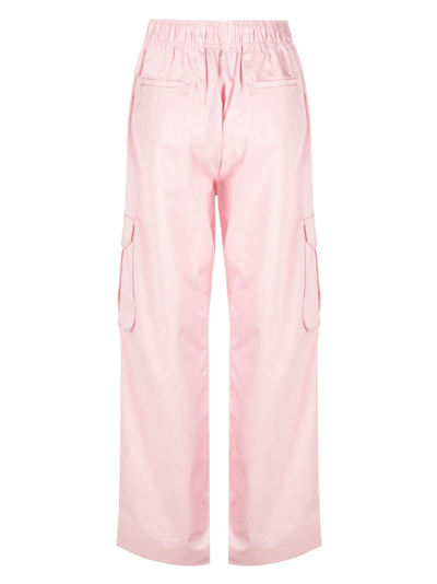 Shop Stine Goya Organic-cotton Cargo Trousers In Pink