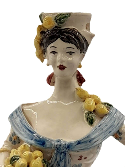 Shop Les-ottomans Lemon Woman Porcelain Candle Holder In Multicolour