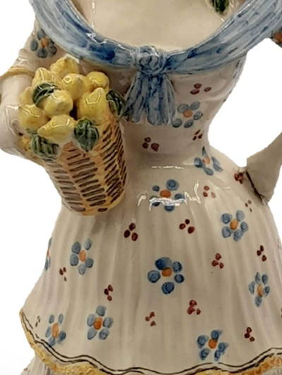 Les-ottomans Lemon Woman Porcelain Candle Holder In Multicolour