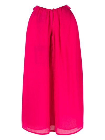 Shop Dkny Halterneck Georgette Blouse In Pink