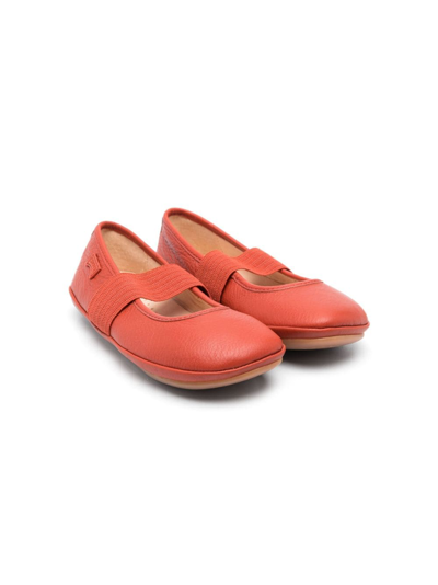 Shop Camper Right Leather Ballerina Shoes In Red