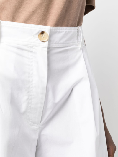 Shop Totême High-rise Tailored Shorts In White