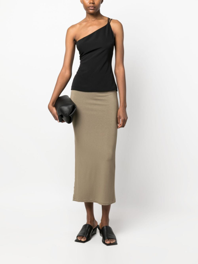 Shop Totême Side-slit Pencil Skirt In Green