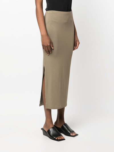 Shop Totême Side-slit Pencil Skirt In Green