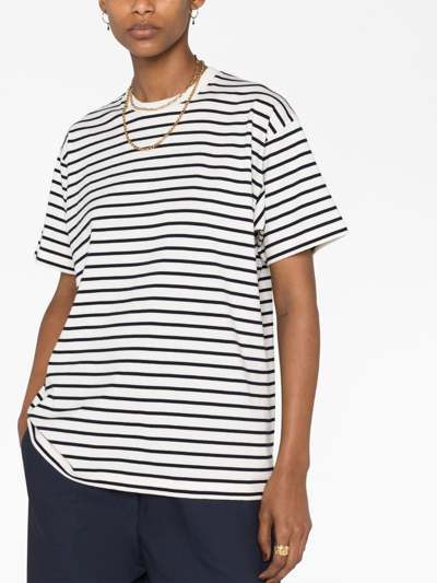 Shop Totême Short-sleeved Striped T-shirt In White