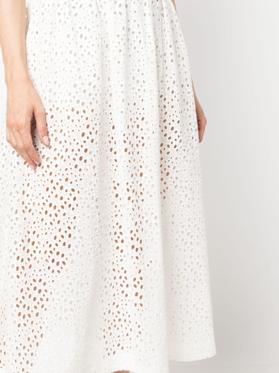 Shop Totême Broderie-anglaise Midi Skirt In White