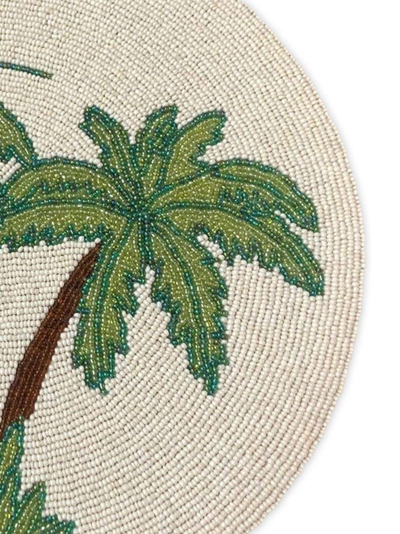 LES-OTTOMANS PALM BEAD-EMBELLISHMENT PLACEMAT (SET OF TWO) 