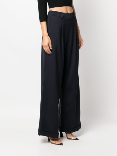 Forte Forte Wide-leg Tailored-cut Trousers In Blue