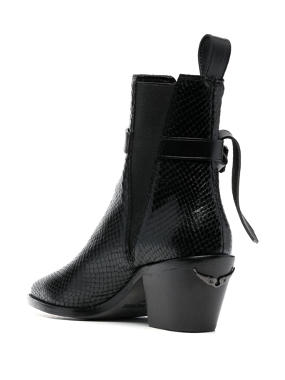 Shop Zadig & Voltaire Tyler 65mm Cowboy Boots In Black