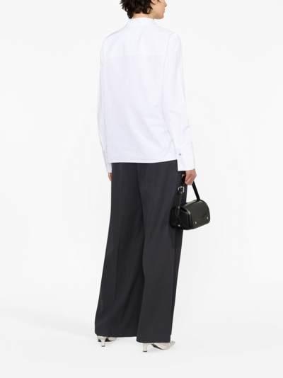 Shop Jil Sander Bow-detailing Cotton Shirt In White