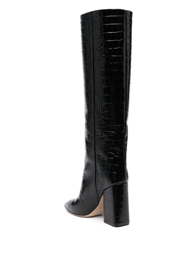 Paris Texas Anja Boot 70 High Heels Boots In Black Leather In Black