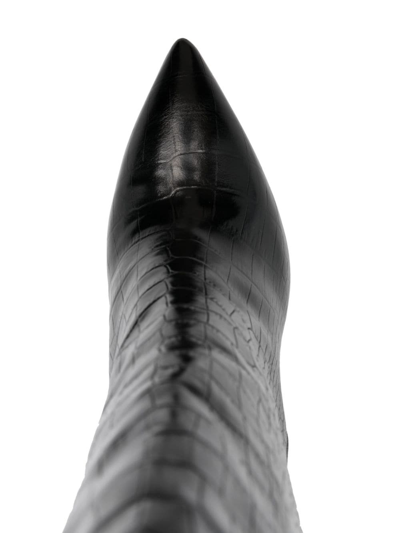 Paris Texas Anja Boot 70 High Heels Boots In Black Leather In Black