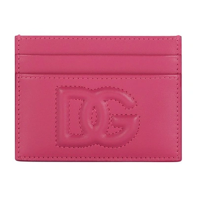 Shop Dolce & Gabbana Dg Logo Card Holder In Light_lilac