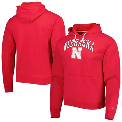 Shop League Collegiate Wear Scarlet Nebraska Huskers Arch Essential Pullover Hoodie In Red