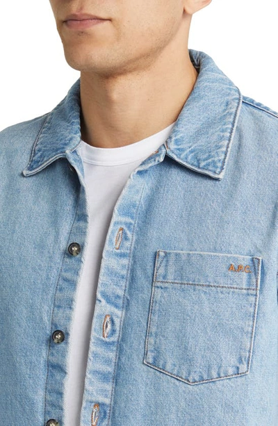 Shop Apc Surchemise Vittorio Brodee Denim Button-up Shirt In Blue