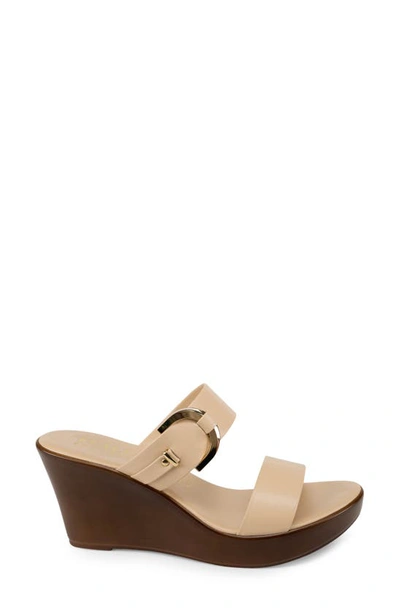Shop Italian Shoemakers Quincie Slide Wedge Sandal In Beige