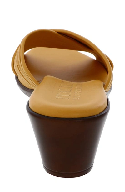 Shop Italian Shoemakers Kenny Wedge Slide Sandal In Mustard