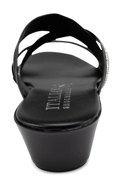 Shop Italian Shoemakers Hollis Wedge Slide Sandal In Black