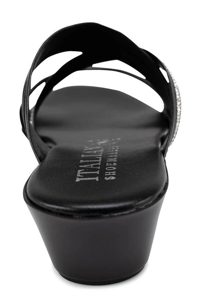 Italian Shoemakers Hollis Wedge Slide Sandal In Black