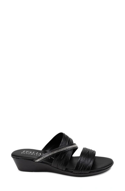 Shop Italian Shoemakers Hollis Wedge Slide Sandal In Black