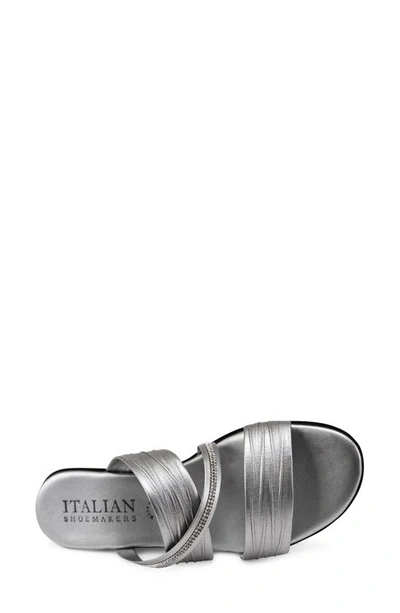 Italian Shoemakers Hollis Wedge Slide Sandal In Grey