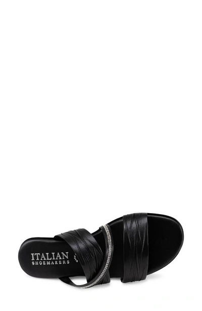 Shop Italian Shoemakers Hollis Wedge Slide Sandal In Black