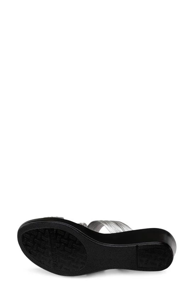 Italian Shoemakers Hollis Wedge Slide Sandal In Grey