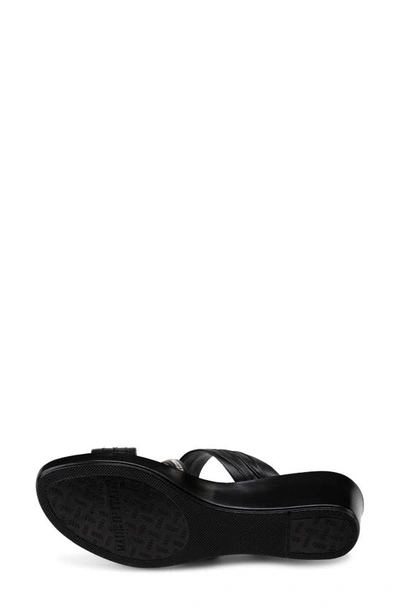 Shop Italian Shoemakers Hollis Wedge Slide Sandal In Black