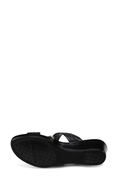 Italian Shoemakers Hollis Wedge Slide Sandal In Black