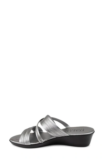 Italian Shoemakers Hollis Wedge Slide Sandal In Grey