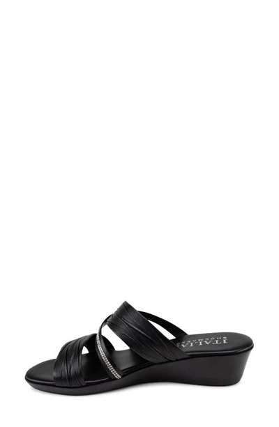 Shop Italian Shoemakers Hollis Wedge Slide Sandal In Black