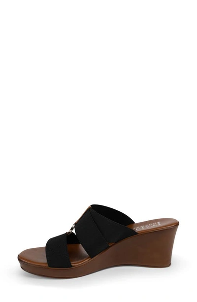 Italian Shoemakers Celsi Wedge Slide Sandal In Black