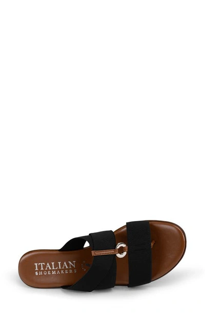 Italian Shoemakers Celsi Wedge Slide Sandal In Black
