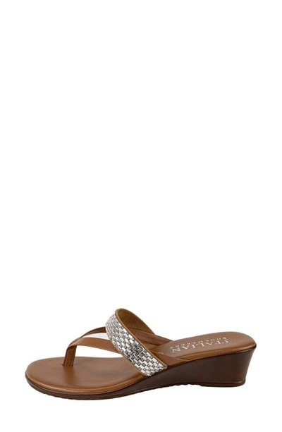 Shop Italian Shoemakers Ashi Wedge Thong Sandal In Luggage