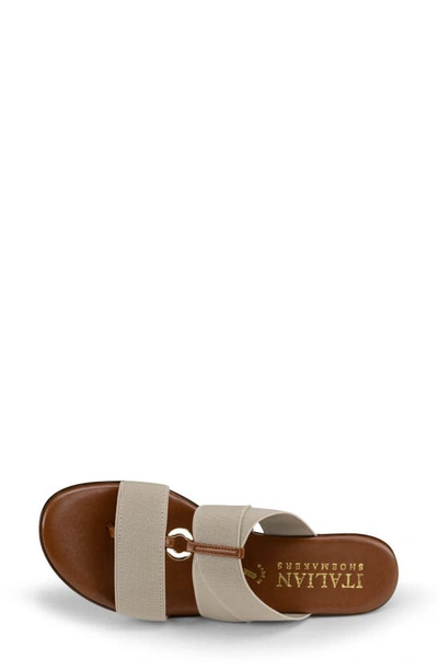 Italian Shoemakers Celsi Wedge Slide Sandal In Taupe