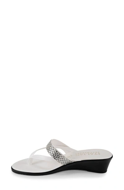 Shop Italian Shoemakers Ashi Wedge Thong Sandal In White