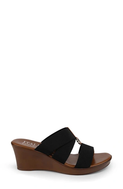Italian Shoemakers Celsi Wedge Slide Sandal In Black